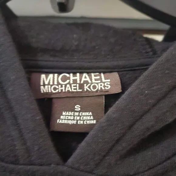 Michael Michael Kors Men's Black Reflective Big Logo Hoodie Sweatshirt S…